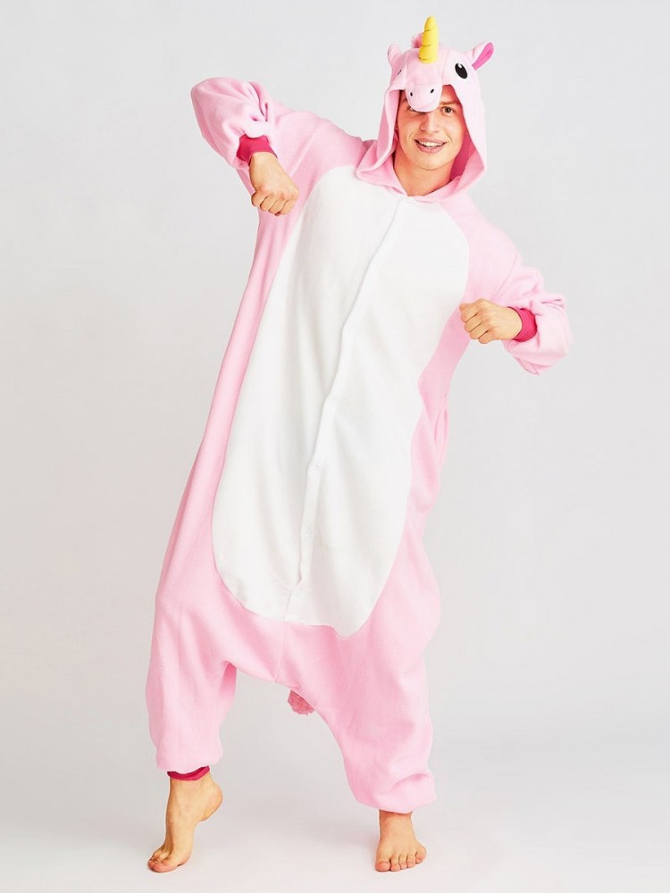 Women & Men Pink Unicorn Onesie Pajamas Party Halloween Costumes