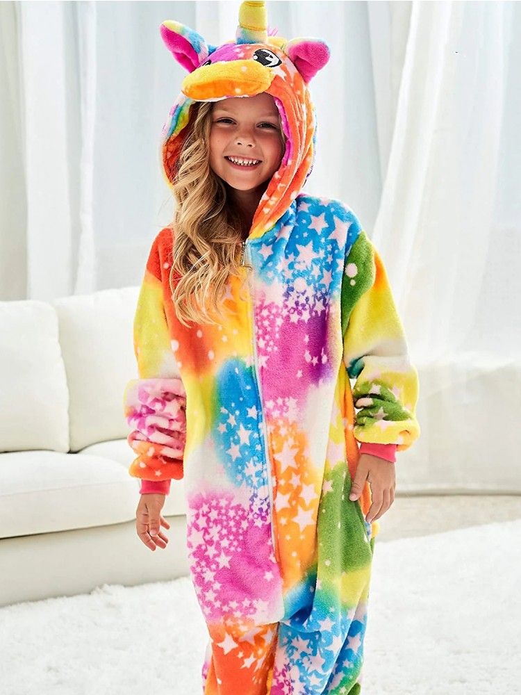 Yellow Unicorn Onesie Pajamas For Kids & Toddler Cute Easy Halloween Costumes